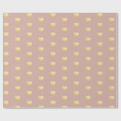Blush Gold Hearts Muster Geschenkpapier (Flach)