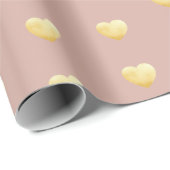 Blush Gold Hearts Muster Geschenkpapier (Rolleneckpunkt)