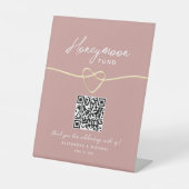 Blush Gold Honeymoon Fund QR Code Sockelschild (Vorderseite)