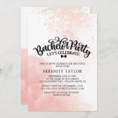 Blush & Gold Junggeselinnen-Abschied Einladung (Vorne/Hinten)