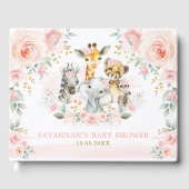 Blush Gold Jungle Safari Wild Animals Baby Girl Gästebuch (Vorderseite)