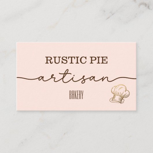 Blush Gold Koch Hat Bakery Visitenkarte (Vorderseite)