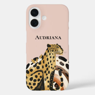 Blush Gold Leopard iPhone 16 Hülle