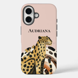 Blush Gold Leopard iPhone 16 Hülle