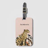 Blush Gold Leopard Gepäckanhänger (Vorderseite Vertikal)
