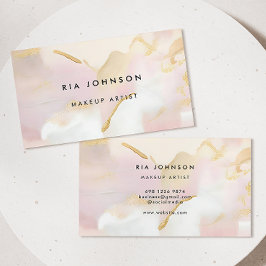 Blush & Gold Makeup Artist Business Card Visitenkarte