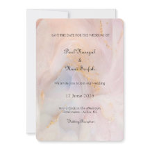 Blush & Gold Marmorhochzeit Einladung