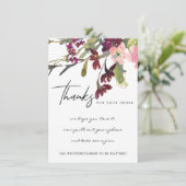 BLUSH GOLD MARSALA FLORAL CORPORATE Business LOGO Dankeskarte (Stehend Vorderseite)