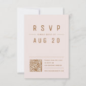 Blush Gold Modern Chic Einfache Typografie QR-Code RSVP Karte (Vorderseite)
