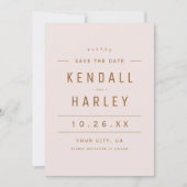 Blush Gold Moderne schicke Typografie Einfaches Fo Save The Date (Vorderseite)