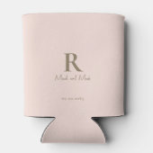 Blush Gold Monogram und Couple Names Wedding Dosenkühler (Rückseite)