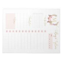 Blush & Gold Monogramm Tagesplaner zur Erstellung 