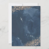 Blush, Gold & Navy Hochzeit Einladung (Rückseite)