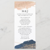 Blush, Gold & Navy Wedding Program Card Programm (Vorderseite)