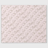 Blush & Gold Oh Baby Girl Geschenkpapier (Flach)