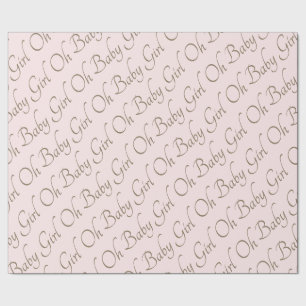 Blush & Gold Oh Baby Girl Geschenkpapier