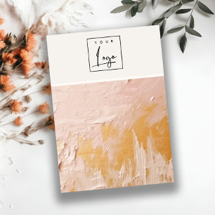 Blush Gold Oil Paint Texture Logo Blank Juwelen Visitenkarte