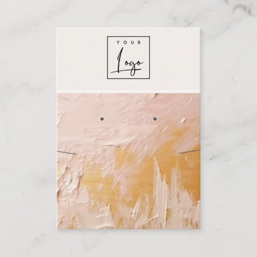 Blush Gold Oil Paint Texture Logo erhalten Fußklam Visitenkarte (Vorderseite)