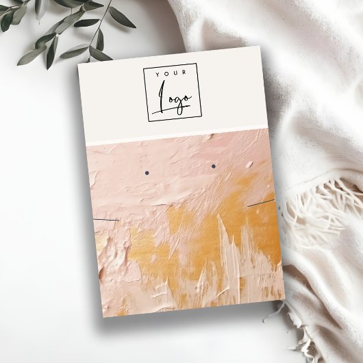 Blush Gold Oil Paint Texture Logo erhalten Fußklam Visitenkarte