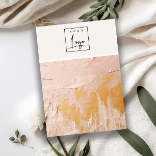 Blush Gold Oil Paint Texture Logo Necklace Display Visitenkarte