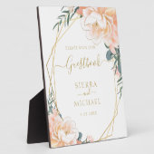 Blush Gold Peach Cream Floral Wedbook Fotoplatte (Seite)