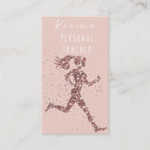 Blush & Gold Personal Trainer Social Media Busines Visitenkarte (Vorderseite)