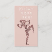 Blush & Gold Personal Trainer Social Media Busines Visitenkarte (Vorderseite)