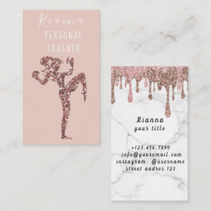 Blush & Gold Personal Trainer Social Media Geschäf Visitenkarte