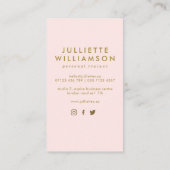 Blush & Gold Personal Trainer Social Media Visitenkarte (Rückseite)