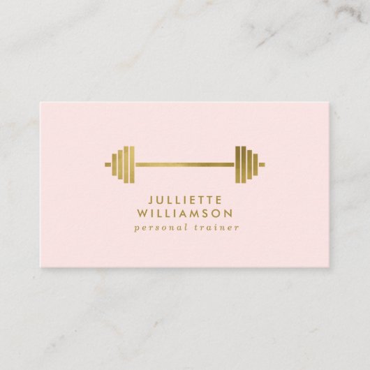 Blush & Gold Personal Trainer Social Media Visitenkarte (Vorderseite)