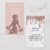 Blush & Gold Personal Trainer Social Media Visitenkarte (Vorne/Hinten)