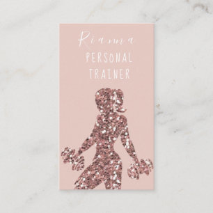 Blush & Gold Personal Trainer Soziale Medien Visitenkarte