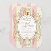 Blush Gold Royal Princess Babydusche Einladung (Vorne/Hinten)