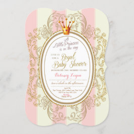 Blush Gold Royal Princess Babydusche Einladung