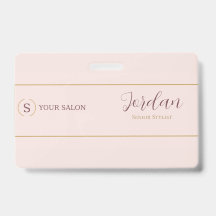 Blush Gold Salon-Stylist-Logo Mitarbeiter-ID