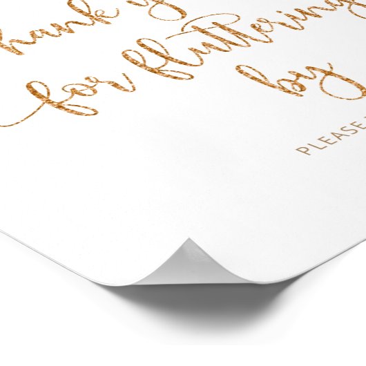 Blush Gold Schmetterling Vielen Dank für Ihr Mitge Poster (Ecke)