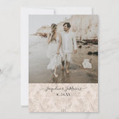Blush Gold Scroll Damask Verlobtes Foto Save The Date (Rückseite)