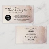 Blush Gold Small Business Vielen Dank für Ihre Bes Visitenkarte (Vorne/Hinten)