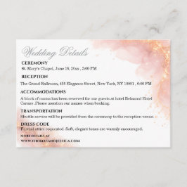 Blush Gold Sparkle Romantic Wedding Details Begleitkarte