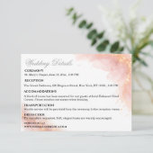 Blush Gold Sparkle Romantic Wedding Details Begleitkarte (Stehend Vorderseite)