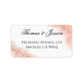 Blush Gold Sparkle Romantic Wedding Elegance Adressaufkleber (Vorne)