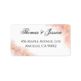 Blush Gold Sparkle Romantic Wedding Elegance Adressaufkleber