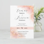Blush Gold Sparkle Romantic Wedding Elegance Einladung (Stehend Vorderseite)