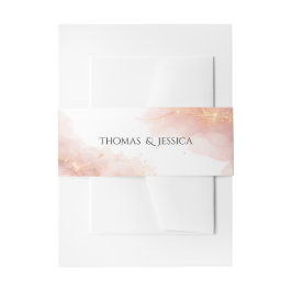 Blush Gold Sparkle Romantic Wedding Elegance Einladungsbanderole