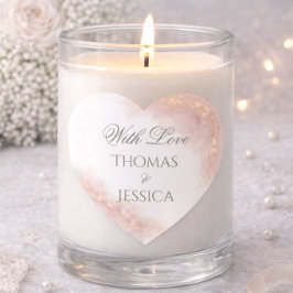 Blush Gold Sparkle Romantic Wedding Elegance Herz-Aufkleber