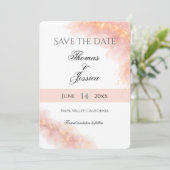 Blush Gold Sparkle Romantic Wedding Elegance Save The Date (Stehend Vorderseite)