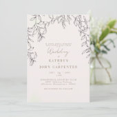 Blush Gold Text Foliage Bride Eltern Hochzeit Einladung (Stehend Vorderseite)