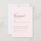 Blush & Gold Text Wedding RSVP (Vorderseite)