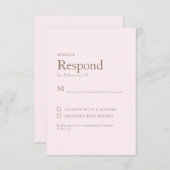 Blush & Gold Text Wedding RSVP (Vorne/Hinten)