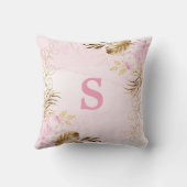 Blush Gold Tropical Jungle Safari Kinderzimmer Kissen (Rückseite)